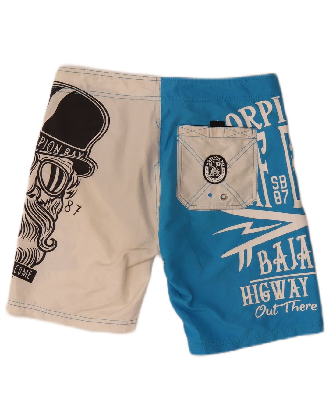 Scorpion Bay Herre grafiske svømmeshorts Medium Blue Colourblock Polyester