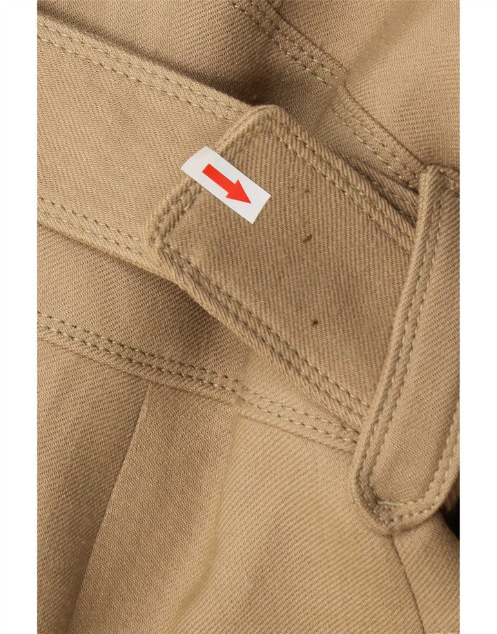 Zara Dame Overfrakke UK 14 Stor Beige Uld