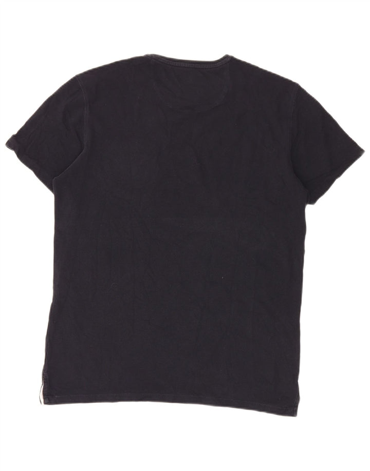 Massimo Dutti Herre Casual Fit T-Shirt Top Stor Marineblå