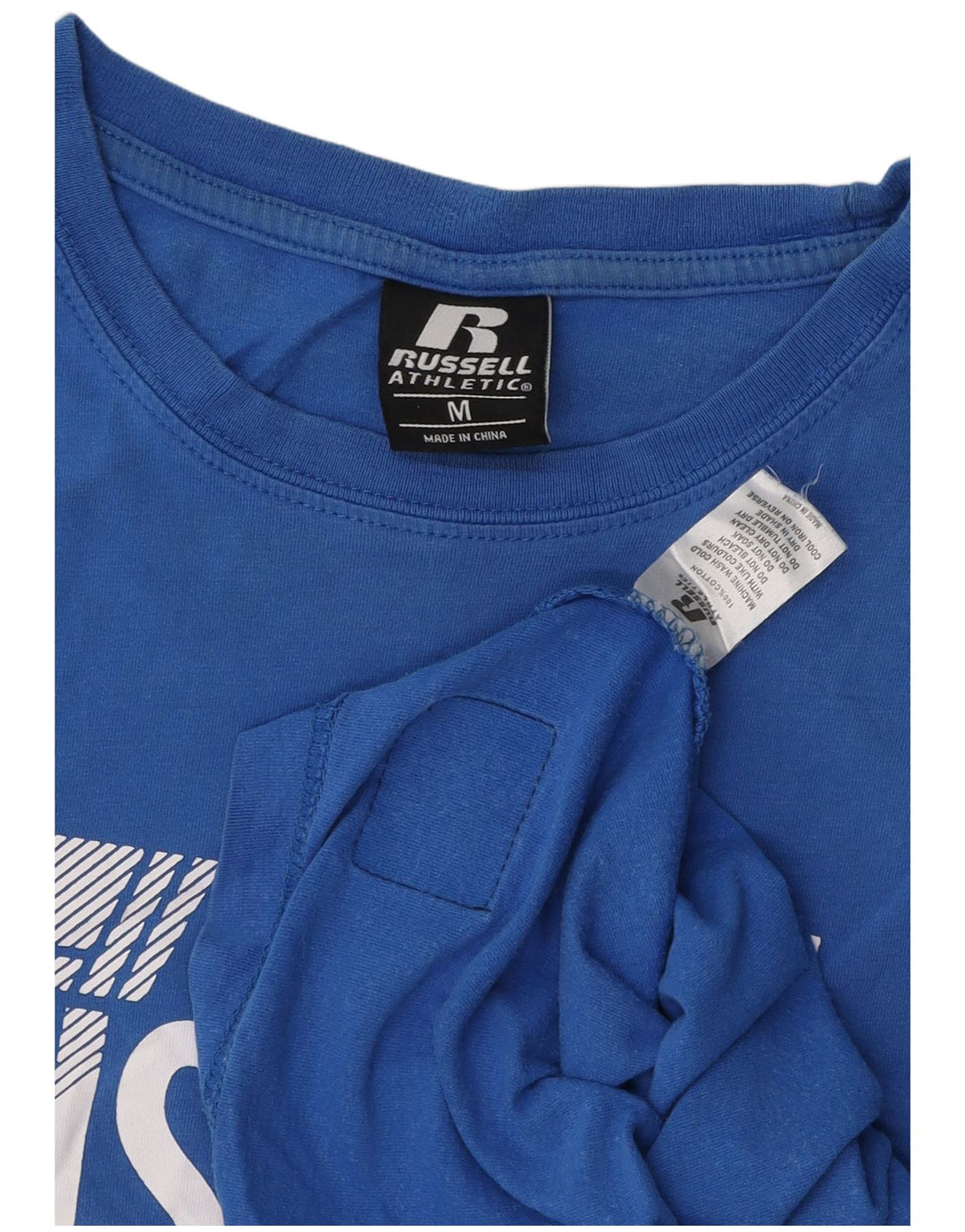 RUSSELL ATHLETIC Herre grafisk T-shirt top mellemblå bomuld