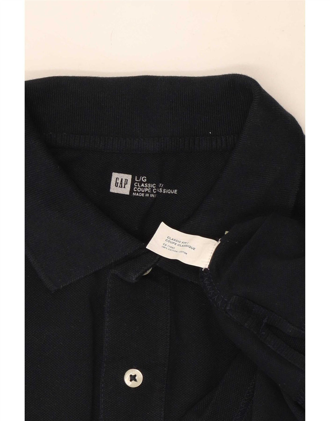 Gap Herre Classic Fit Polo Shirt Large Navy Blue Bomuld