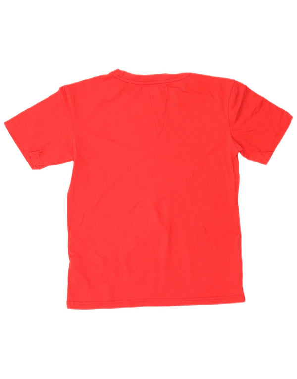 Tommy Hilfiger Dame Grafisk T-Shirt Top UK 6 XS Rød Bomuld