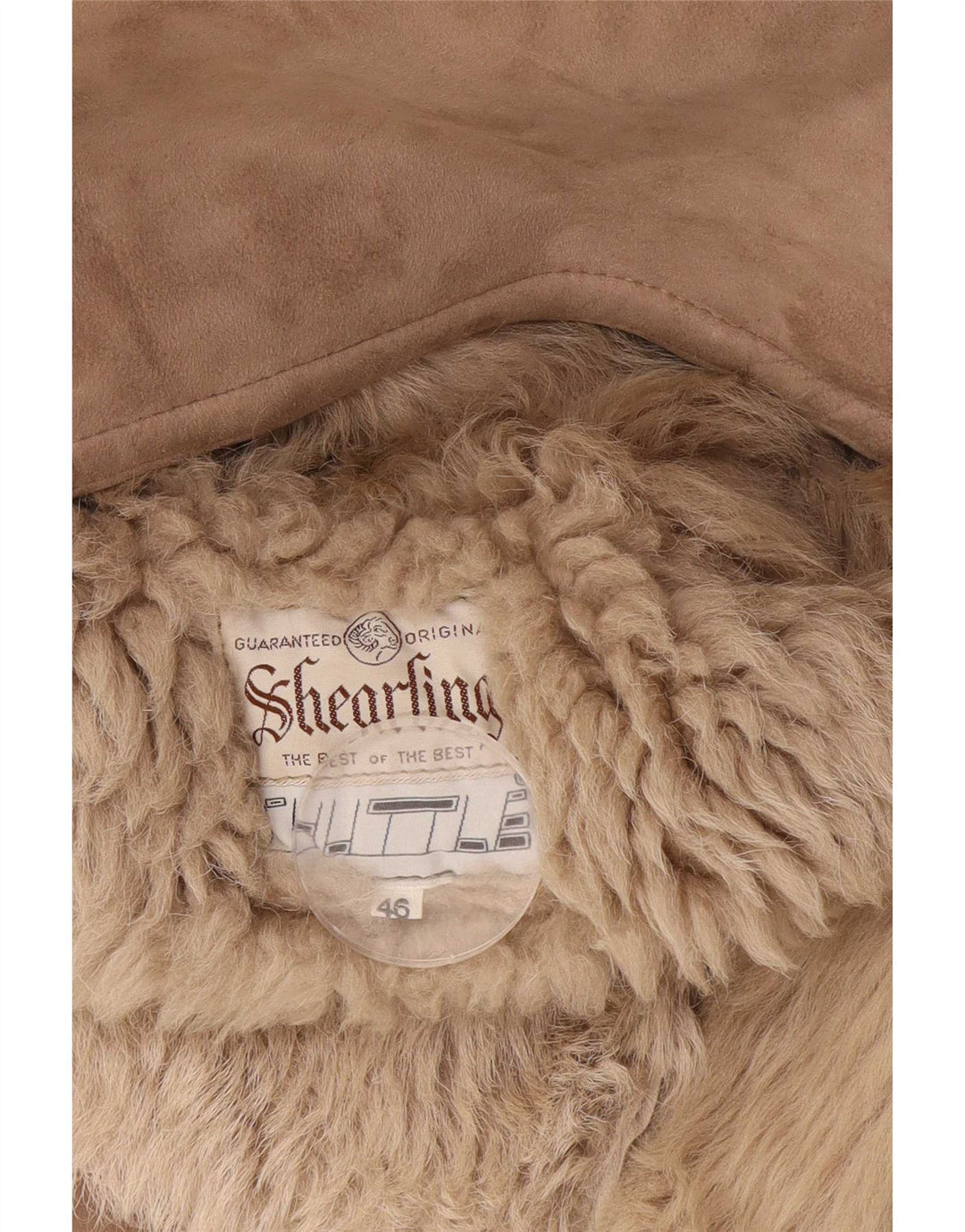Vintage Dame Shearling Jacket IT 46 Large Beige
