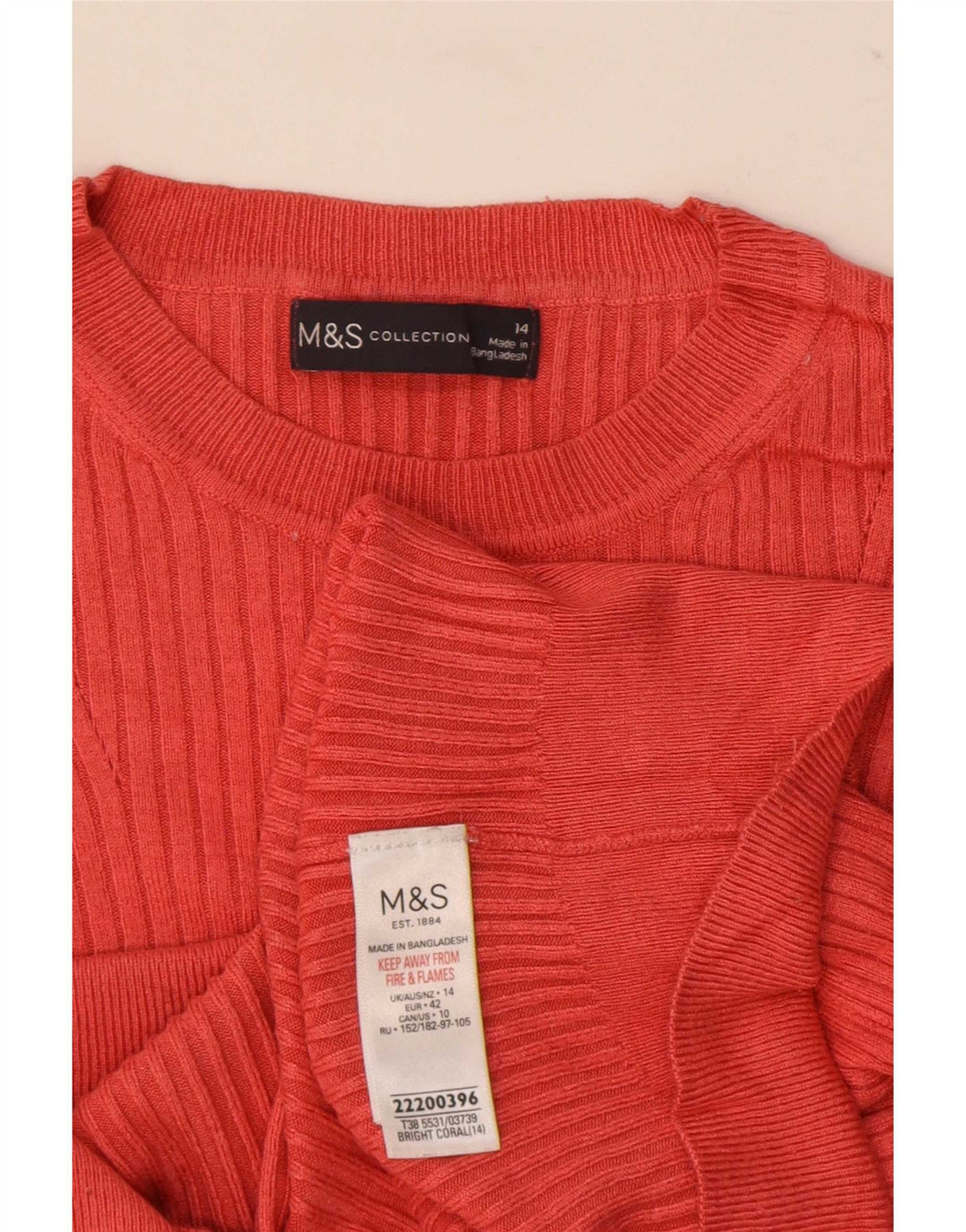 Marks & Spencer Dame Kortærmet Bluse Top UK 14 Medium Pink Viscose