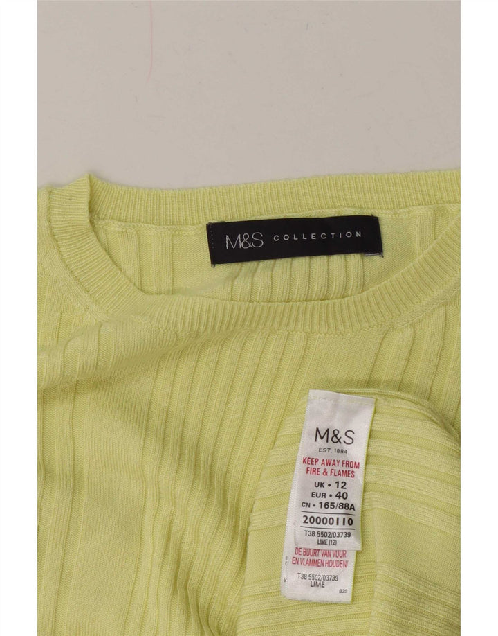 Marks & Spencer Dame Boat Neck Jumper Sweater UK 12 Medium Yellow