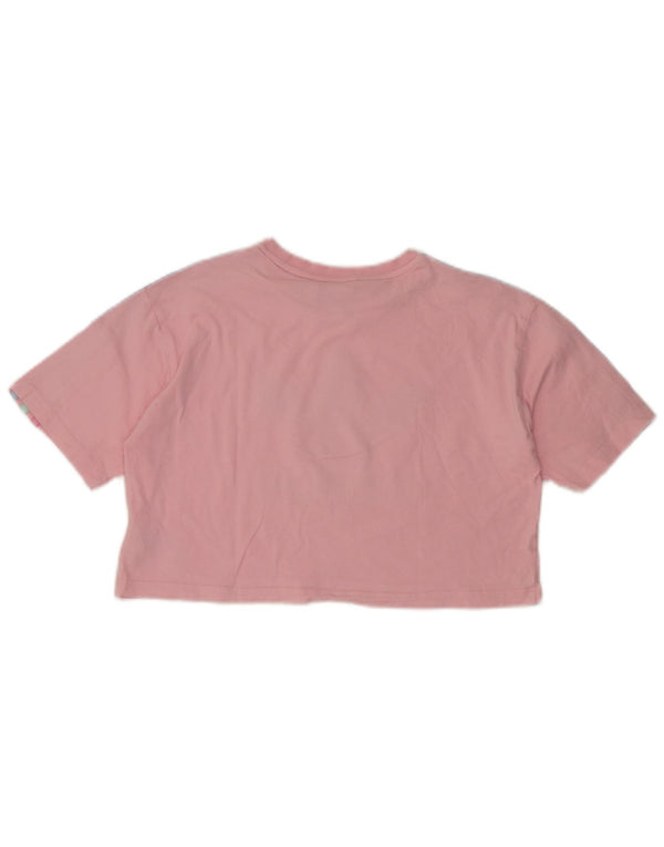 Adidas Girls Crop Grafisk T-Shirt Top 11-12 År Pink Bomuld