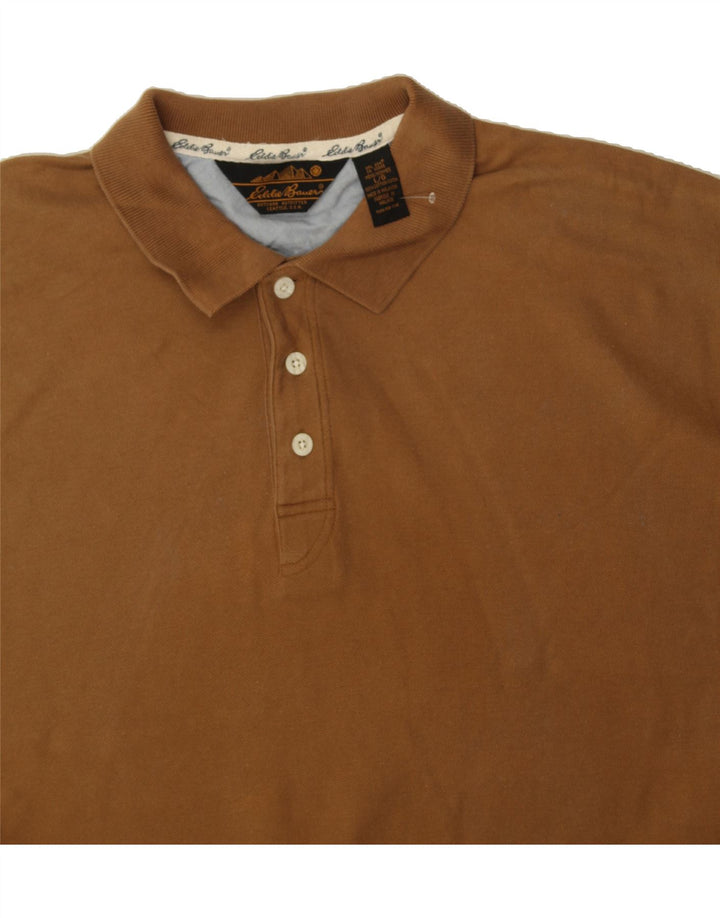 EDDIE BAUER Mens Polo Shirt Large Brown Cotton Vintage Eddie Bauer and Second-Hand Eddie Bauer from Messina Hembry 