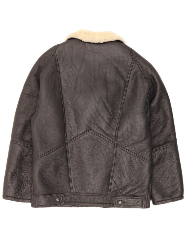 Pierre Cardin Herre Shearling Jacket IT 48 Medium Sort Læder