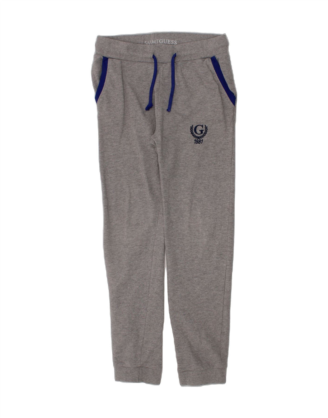 GUESS Boys Tracksuit Trousers Joggers 6-7 Years  Grey Cotton Vintage Guess and Second-Hand Guess from Messina Hembry 