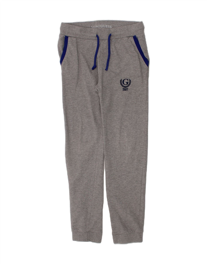 GUESS Boys Tracksuit Trousers Joggers 6-7 Years  Grey Cotton Vintage Guess and Second-Hand Guess from Messina Hembry 