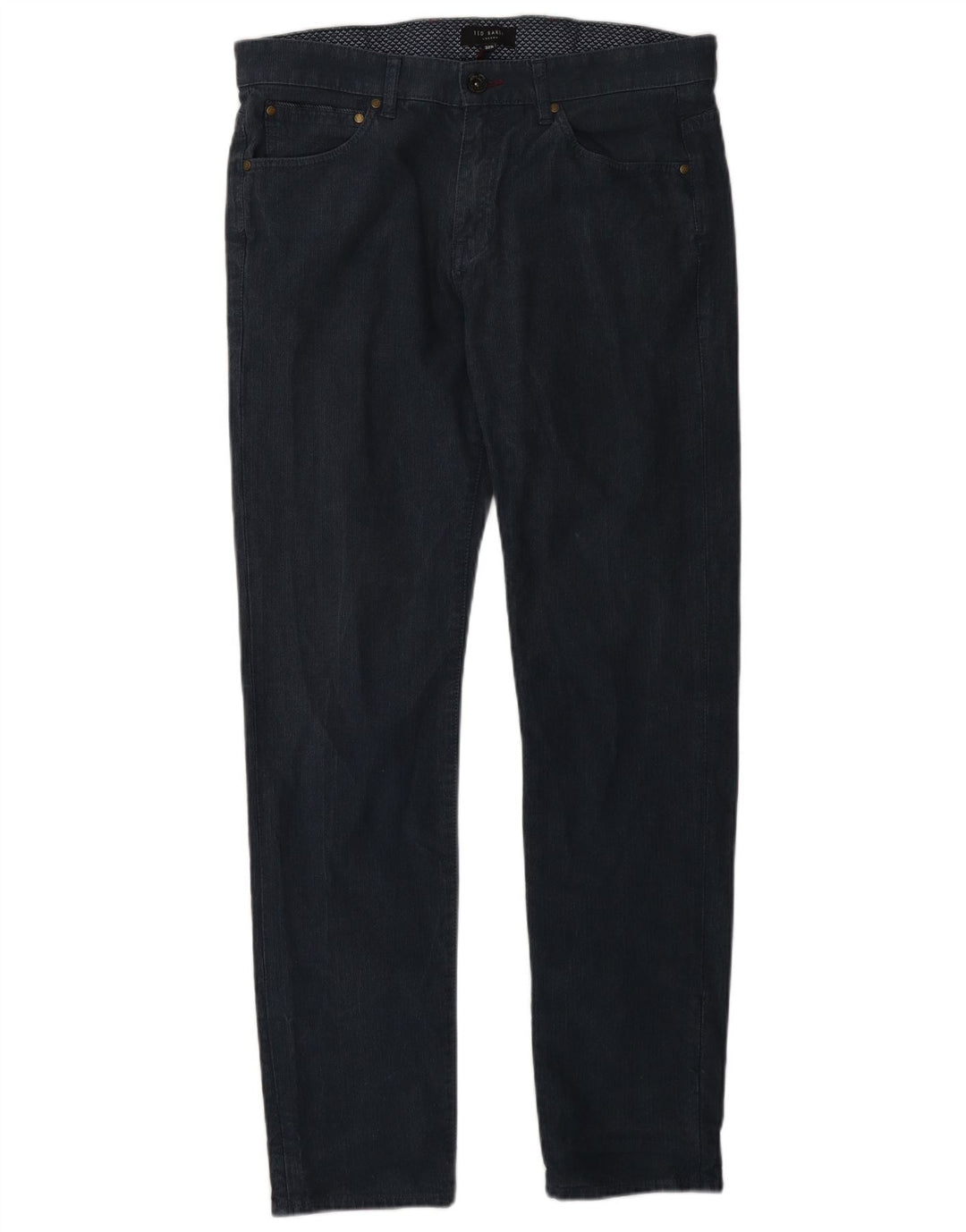 Ted Baker Slim Casual Bukser til mænd W32 L30 Marineblå sildebensbomuld