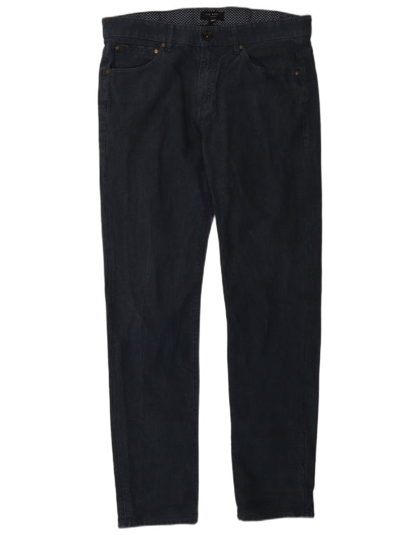 Ted Baker Slim Casual Bukser til mænd W32 L30 Marineblå sildebensbomuld