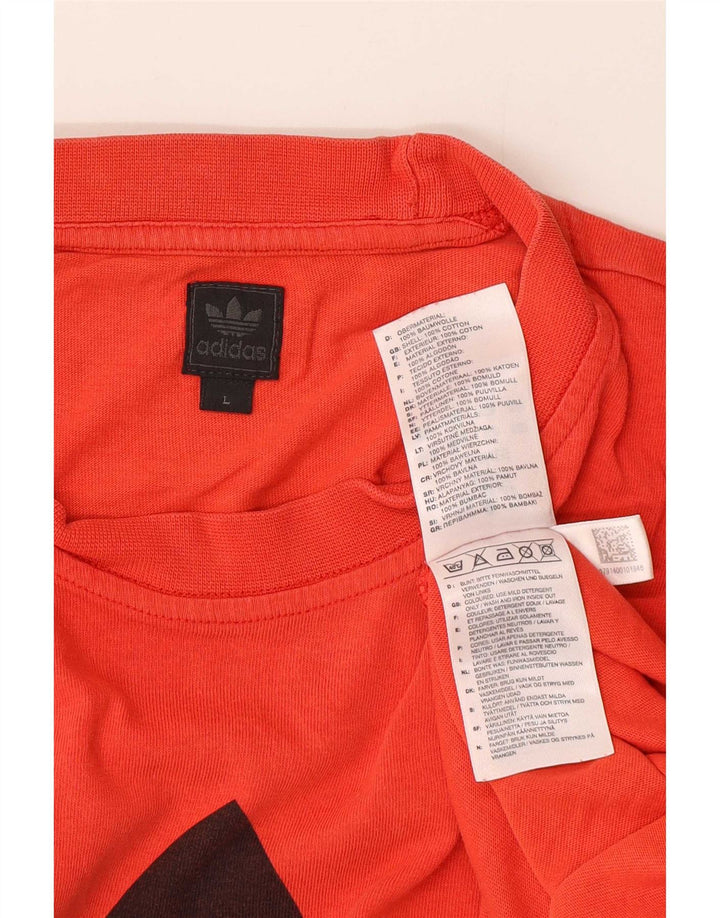 Adidas Grafisk T-shirt top til mænd, stor rød bomuld