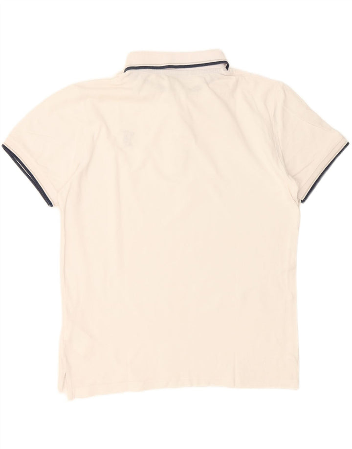 TRUSSARDI Mens Polo Shirt Medium White Cotton Vintage Trussardi and Second-Hand Trussardi from Messina Hembry 