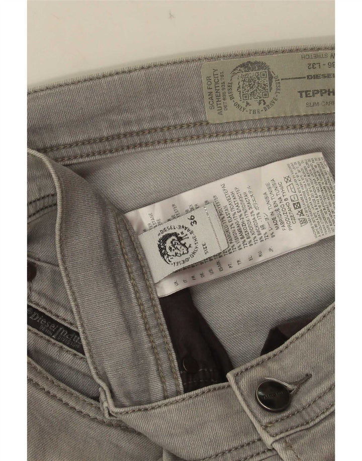 Diesel Herre Tepphar Distressed Carrot Slim Jeans W36 L32 Grå Bomuld