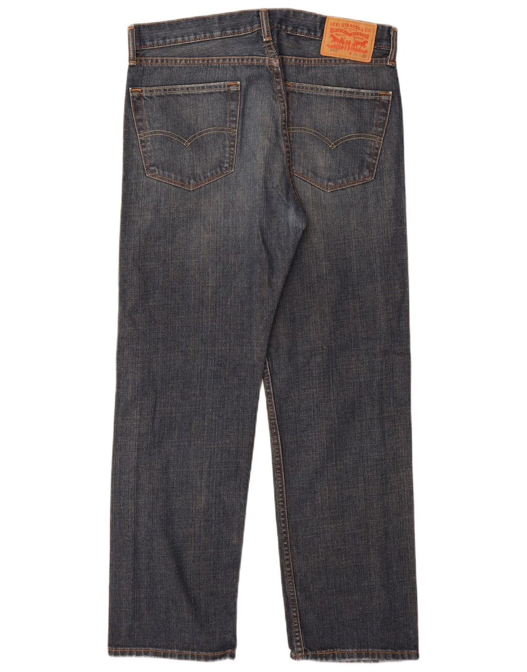 Levi's Herre 505 Straight Jeans W34 L30 Marineblå Bomuld