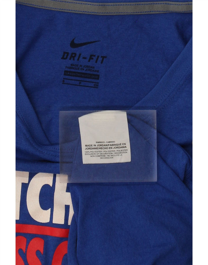 Nike Dame Hutchinson Grafisk Top Langærmet UK 10 Small Blue Polyester