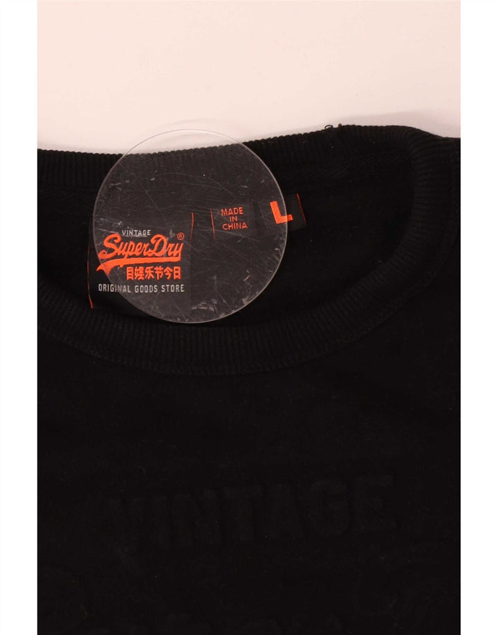 Superdry Sweatshirt til mænd, stor sort bomuld