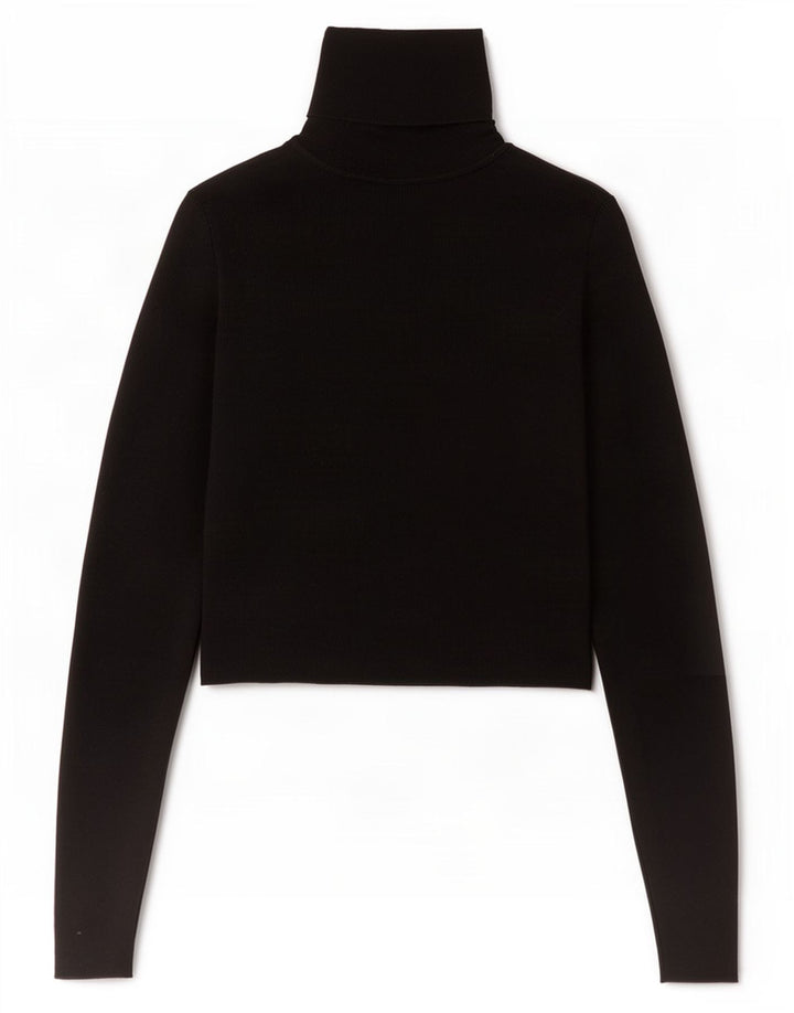 Zara Womens Crop Bluse Top UK 8 Small Black Viscose