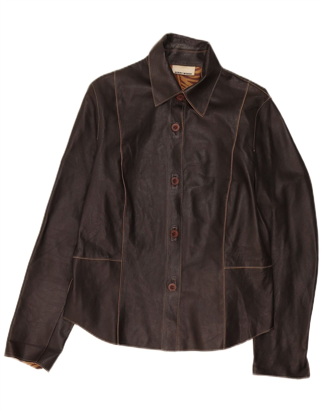 Gerry Weber Dame Læderjakke UK 14 Large Sort