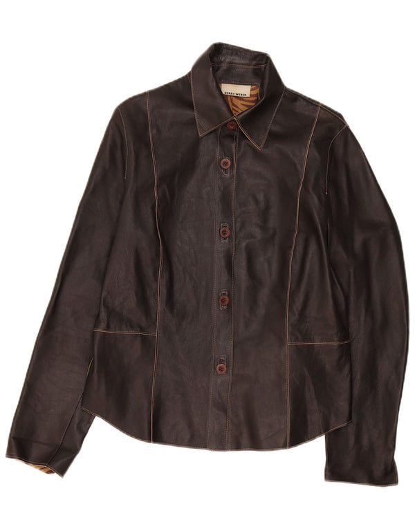Gerry Weber Dame Læderjakke UK 14 Large Sort