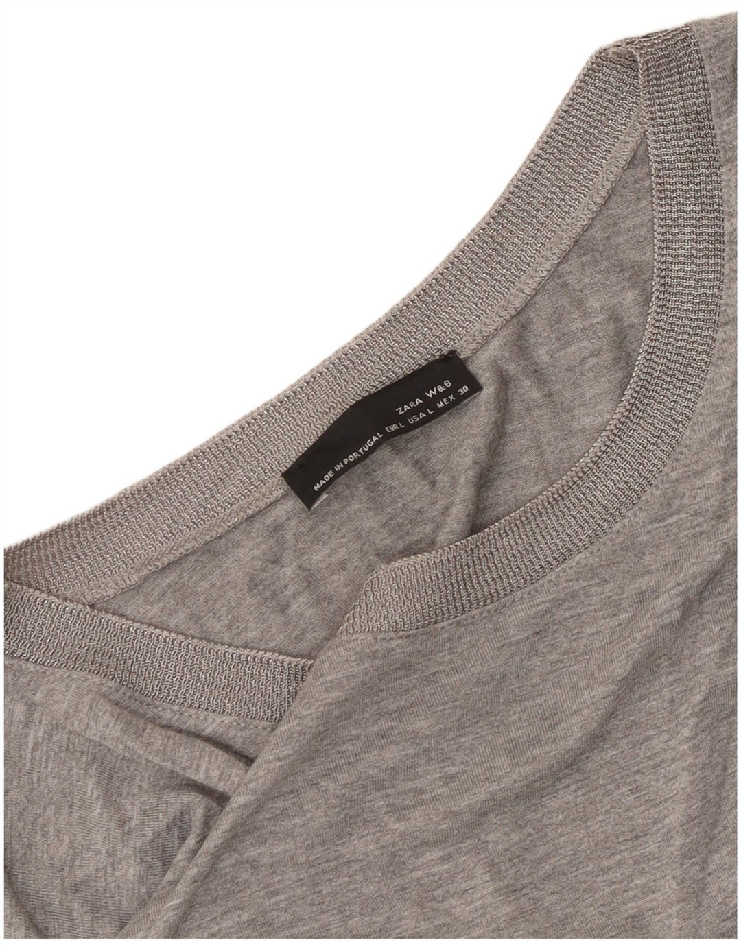 Zara Dame Top Langærmet UK 16 Large Grå Flecked