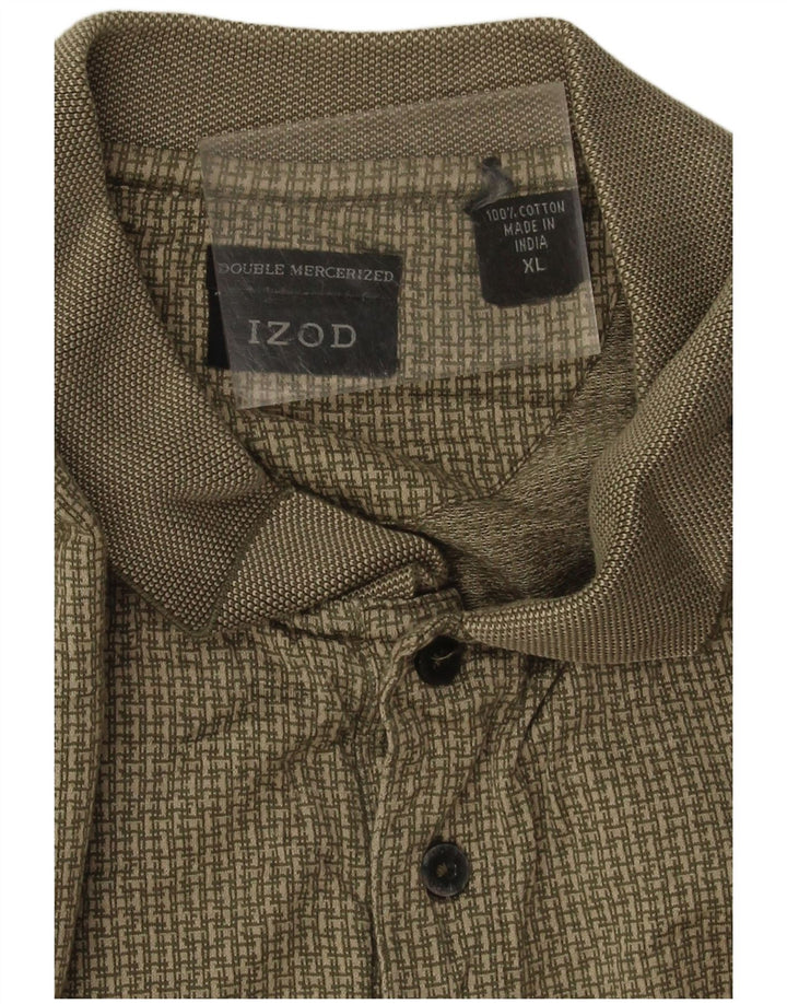 Izod Polo Shirt til mænd XL Khaki Geometrisk Bomuld