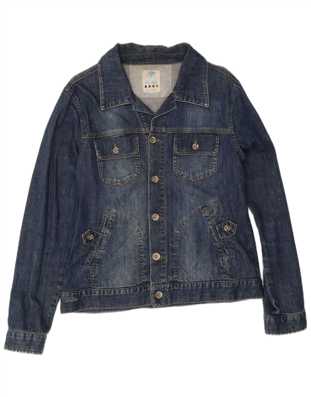 Fat Face Dame denimjakke UK 16 Large Blue Cotton