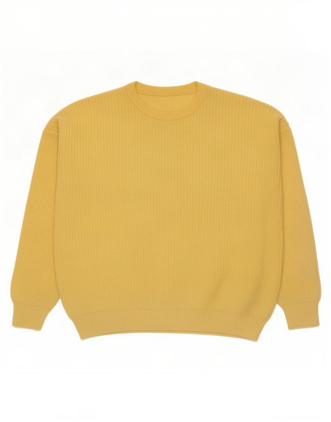 Vintage herre sweater med rund hals, stor gul