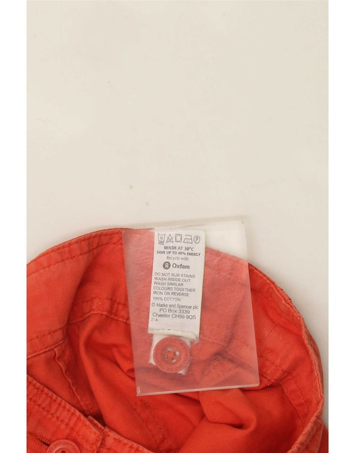 Marks & Spencer Cargo Shorts til kvinder UK 14 Large W34 Orange Bomuld