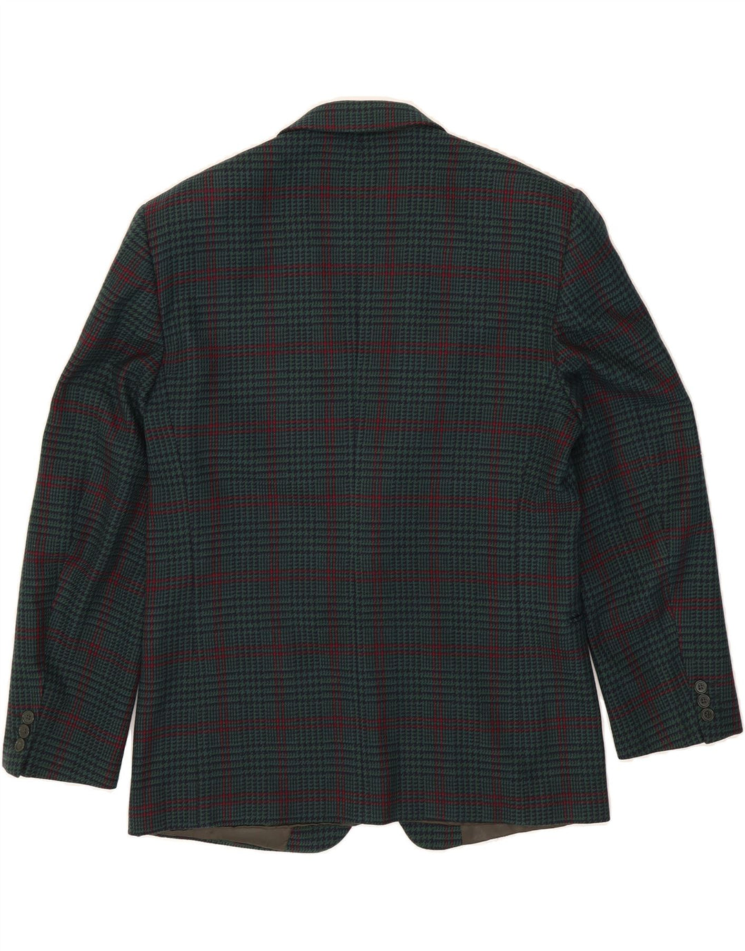 FERRE Mens 2 Button Blazer Jacket UK 40 Large Green Check Wool Vintage Ferre and Second-Hand Ferre from Messina Hembry 