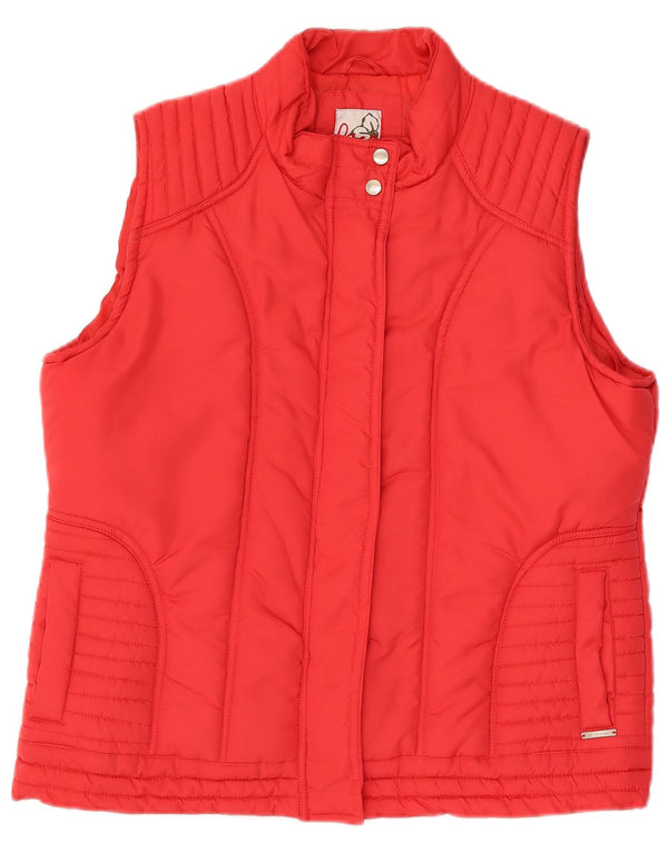 Paco Womens Polstret Gilet UK 16 Large Rød Polyester