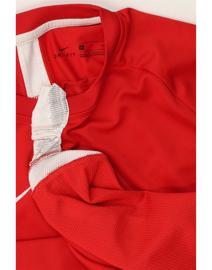 Nike Mens Dri Fit T-Shirt Top Small Red Colourblock Polyester