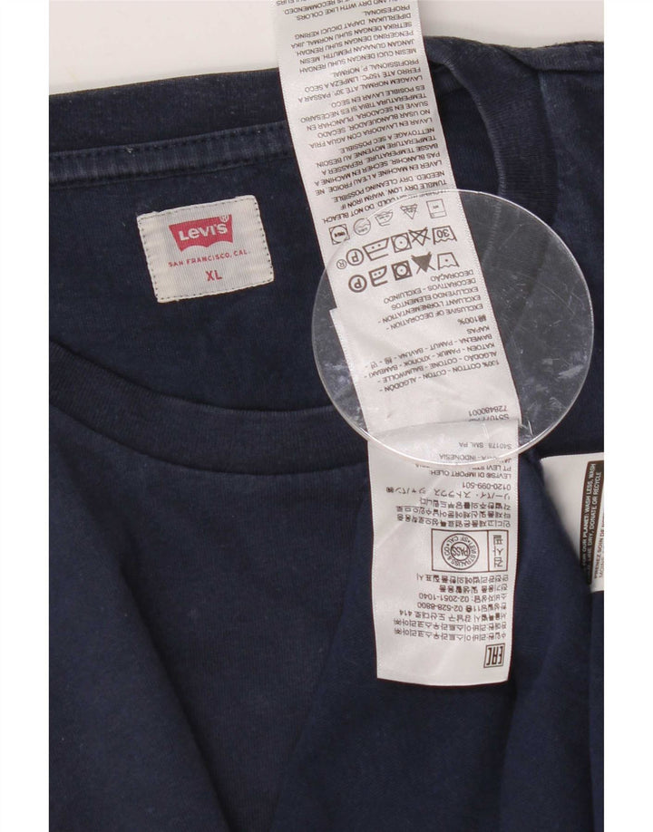 Levi's herre top langærmet XL marineblå bomuld