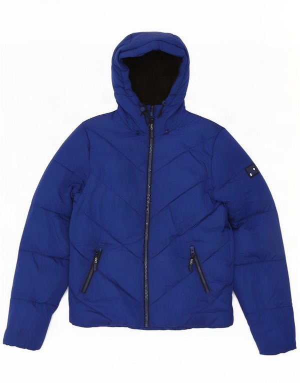 Superdry Polstret hættejakke til mænd UK 38 Medium Blue Polyester