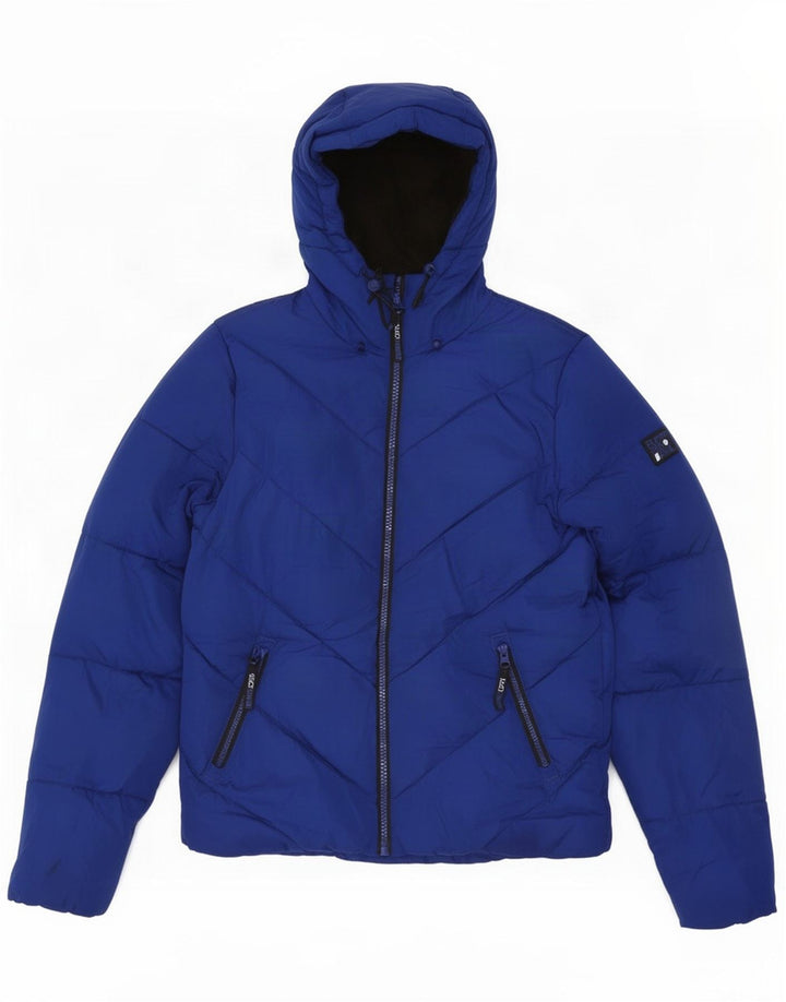 Superdry Polstret hættejakke til mænd UK 38 Medium Blue Polyester