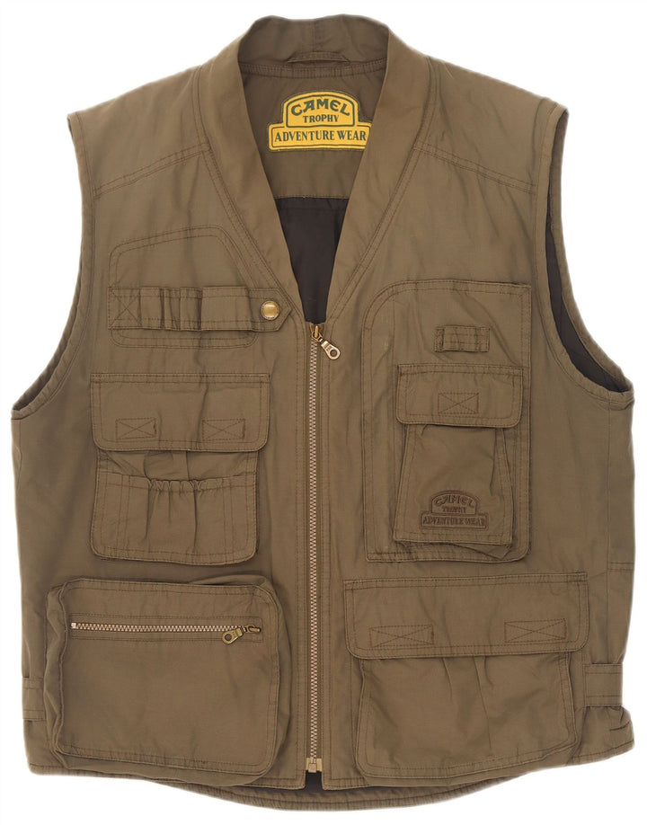 Camel Active Mens Utility Gilet UK 40 Large Khaki Polyester