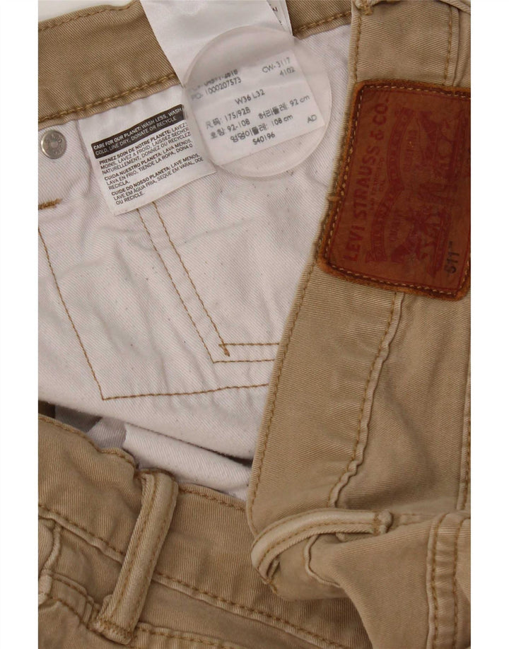 Levi's Slim Casual Bukser til mænd W36 L32 Beige Bomuld