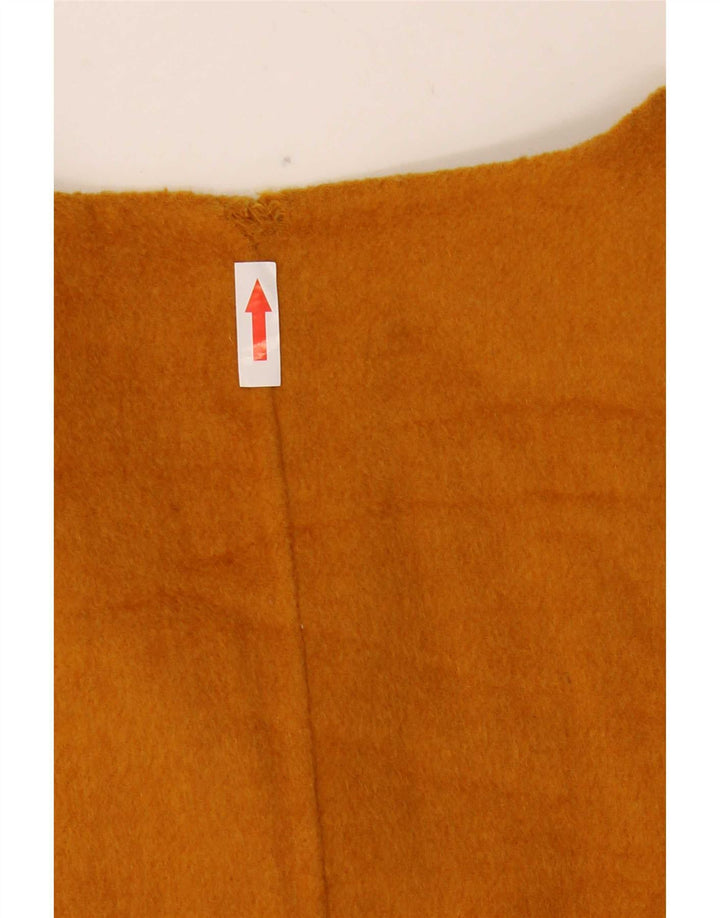 Zara Womens Short Double Breasted Coat UK 14 Large Yellow Polyester