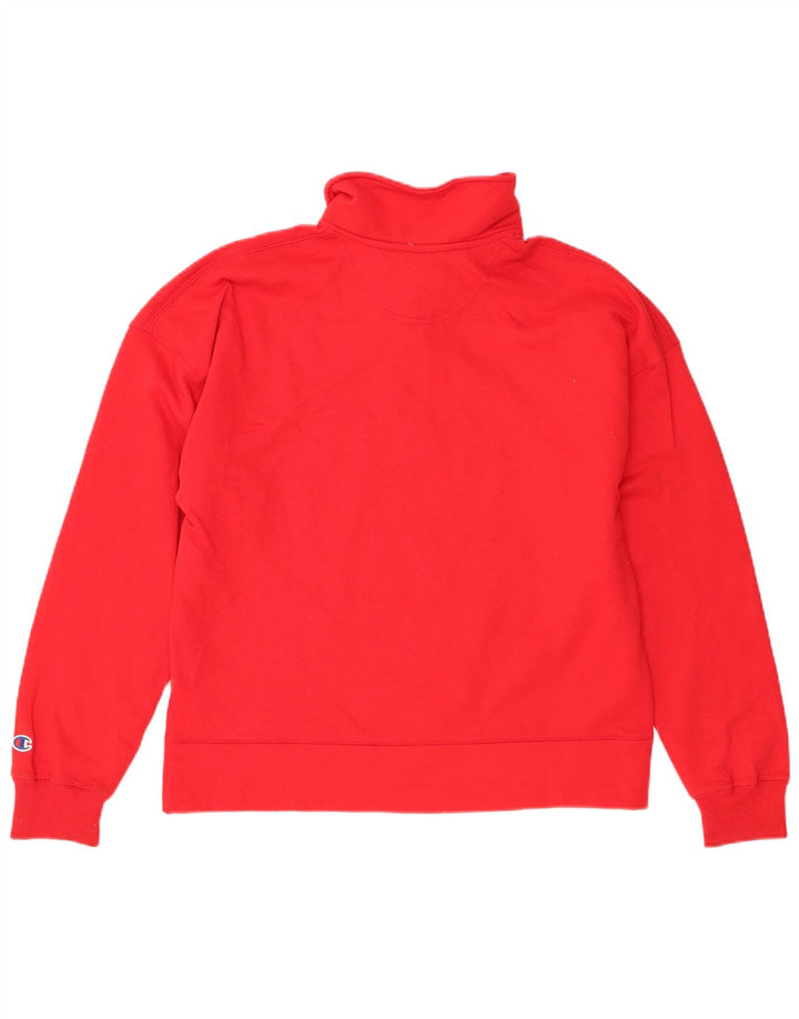 Champion Dame Sweatshirt med lynlås i Medium Rød Bomuld