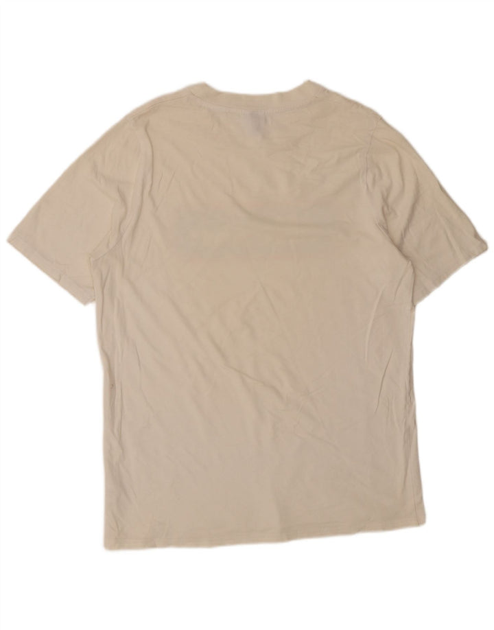 Ellesse Herre Grafisk T-Shirt Top Lille Off White Bomuld