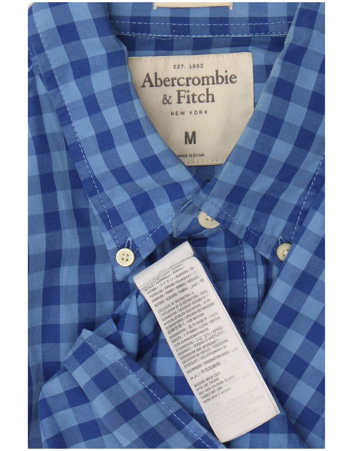 Abercrombie & Fitch Herre ternet skjorte Medium blå ternet bomuld