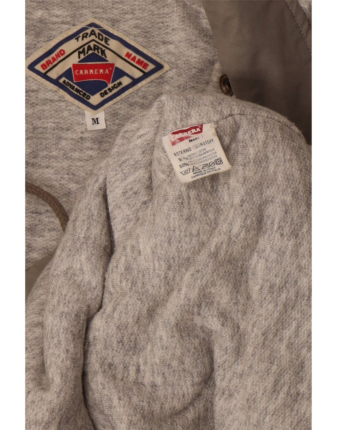 Carrera Herre Grafisk Hooded Bomber Jacket UK 38 Medium Grey Colourblock