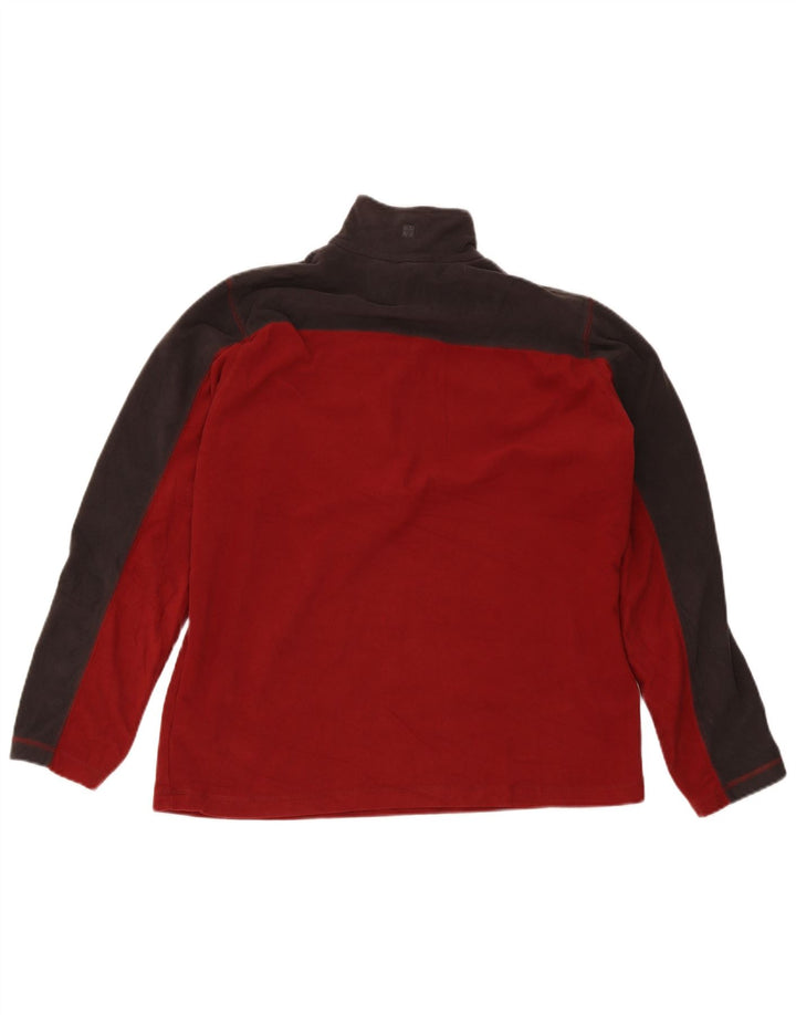 Mountain Warehouse Herre lynlås hals Fleece Jumper Medium Burgundy Colourblock
