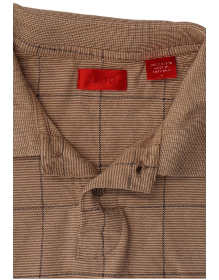 Izod Poloshirt til mænd Stor Beige Geometrisk Bomuld