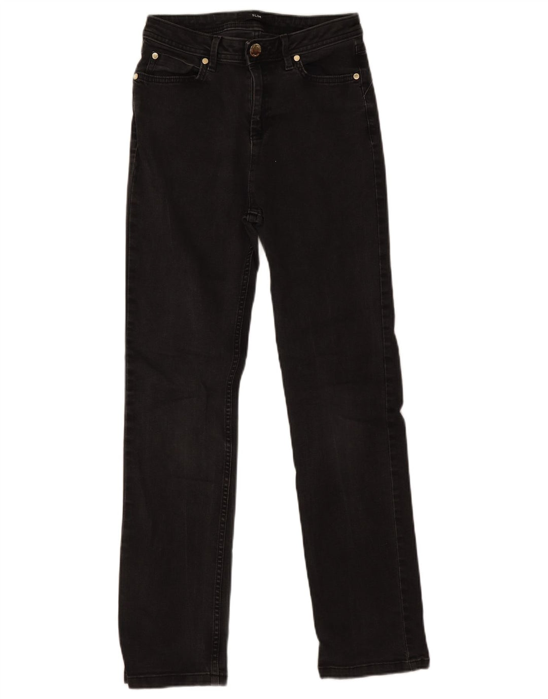 Marks & Spencer Dame Slim Jeans UK 8 Small W26 L28 Black Bomuld