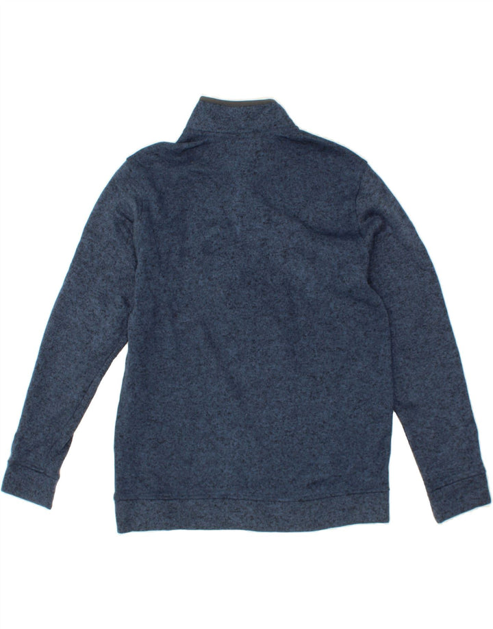 EDDIE BAUER Mens Button Neck Sweatshirt Jumper Large Navy Blue Flecked Vintage Eddie Bauer and Second-Hand Eddie Bauer from Messina Hembry 
