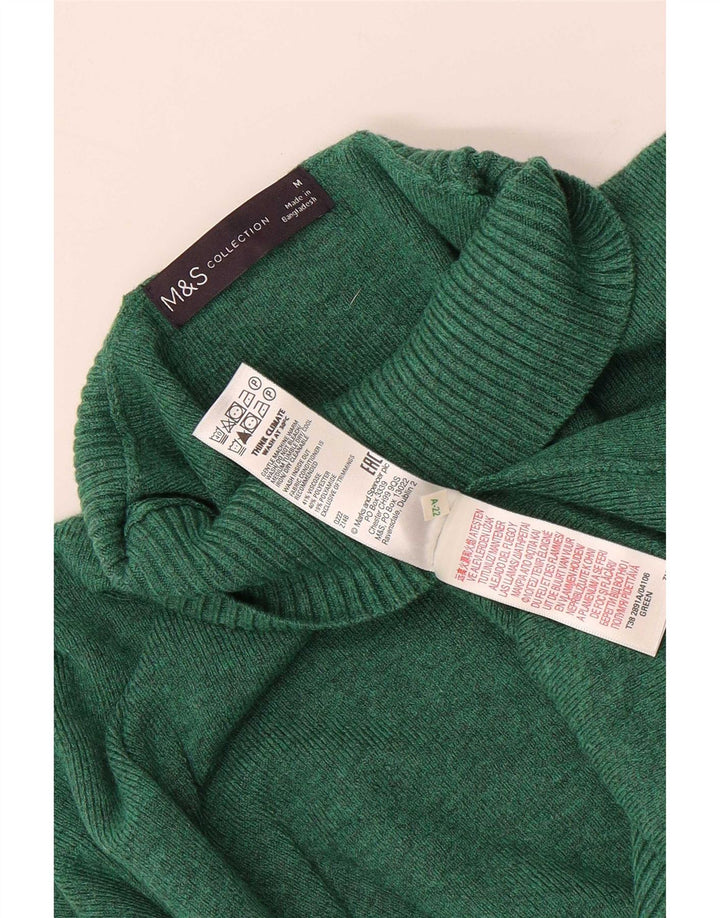 Marks & Spencer Dame Turtle Neck Jumper Sweater UK 14 Medium Green