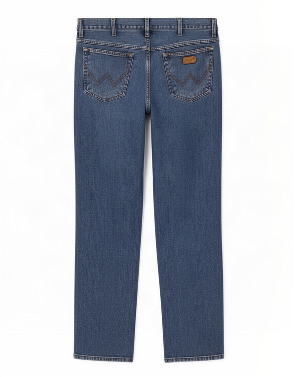 Wrangler Herre Texas Straight Jeans W38 L34 Blå Bomuld