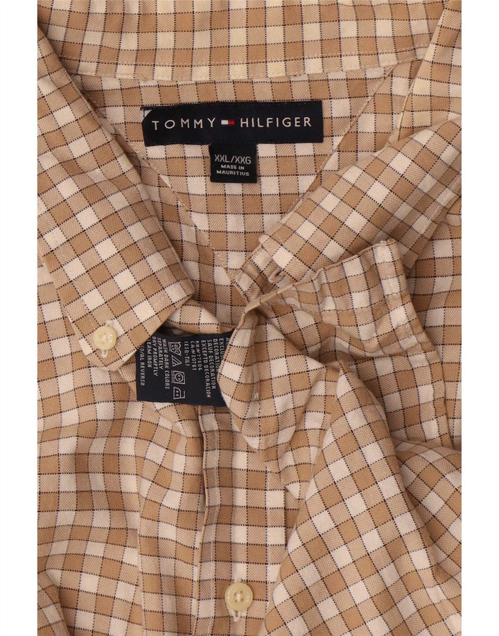 Tommy Hilfiger herreskjorte 2XL beige ternet bomuld